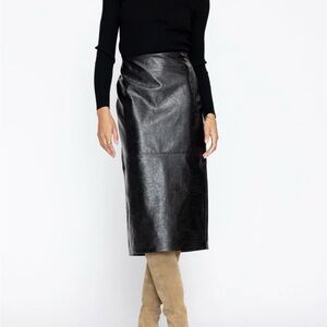 Vegan Midi Leather Skirt